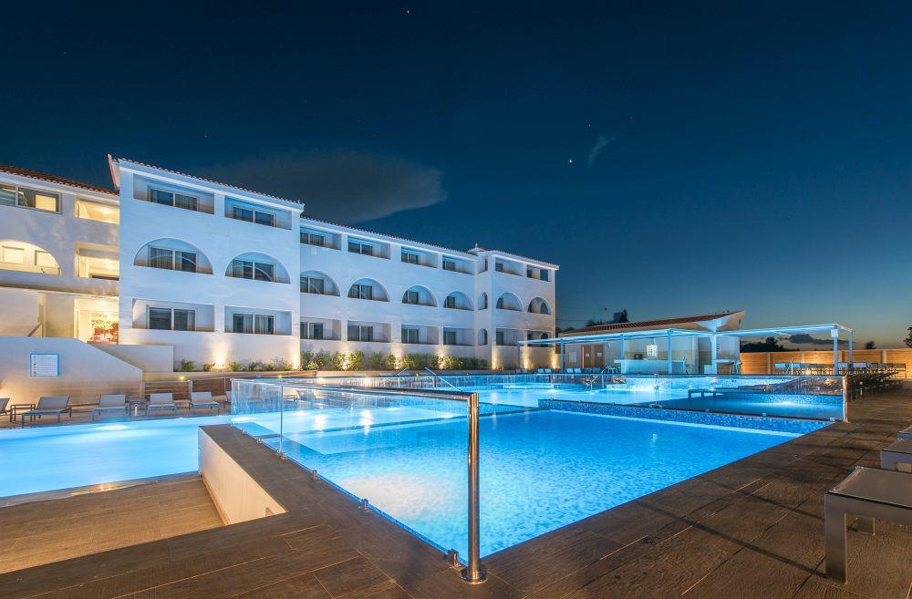 exterior by night - pool area