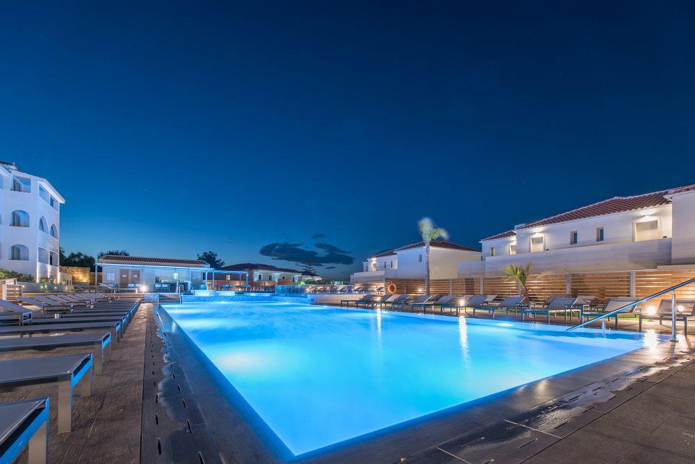 exterior by night - pool area